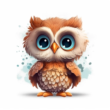 baby owl cute clipart, owl art, owl clipart, owl images, cute owl, cute animal clipart, fantasy clipart, isolated on white background, no text, hdr, 8k