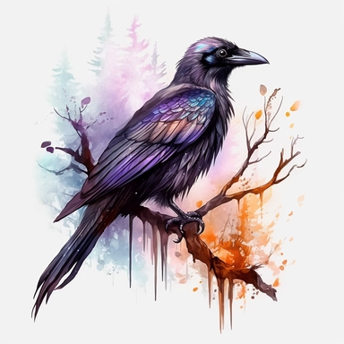 Watercolour dark fantasy dark magic realistic compelling magnificent deadly black raven in dark fantasy deadly nightshade forest intricately perfectly detailed with beautiful realistic compelling beautiful eyes perfect legs and claws dark fairytale dark magic raven PNG image,ultra highly detailed, 18k, sharp focus, bright photo with vibrant colours digitally enhanced, enhanced graphics, straight, sharp focus, bright lighting, intricate detailed png image ,high definition,300dpi,graphic clipart,c