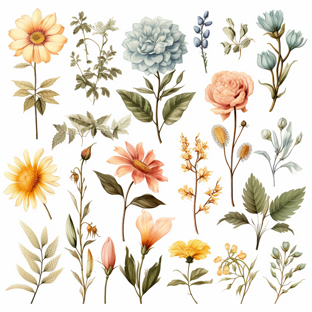 floral cliparts vintage