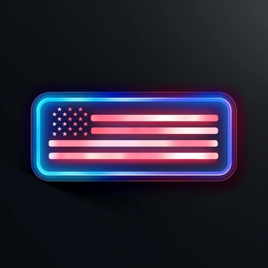 Futuristic log for User Interface vector Icon for school and education. American flag inspired with neon colors. red white and blue colors, Parotic Vibe. Warm. So real. 4k, vectctor. Hyper-Realistic. Simple. black back ground. red white and blue stroke, silhouette, clip art , in the style of Paul Rand, with colors like the American flag,4k, Realistic, strong, free, brave, vector, black-background,/ –ar 3:2 –v 5 –s 1000 –q 2