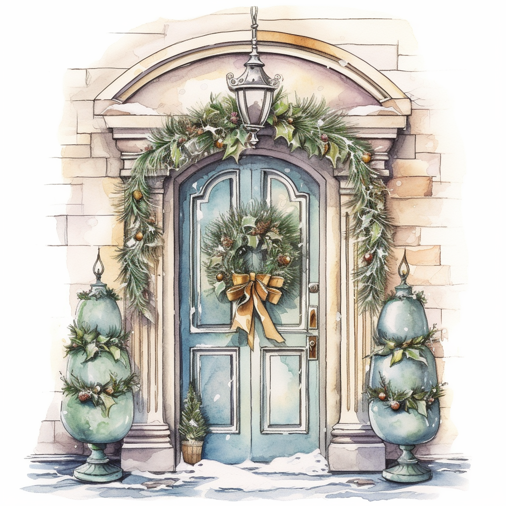 christmas black and white clipart