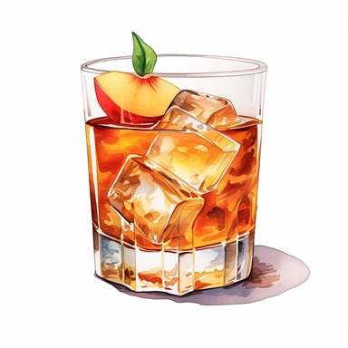 Apple Cider Bourbon Cocktail, clipart, white background