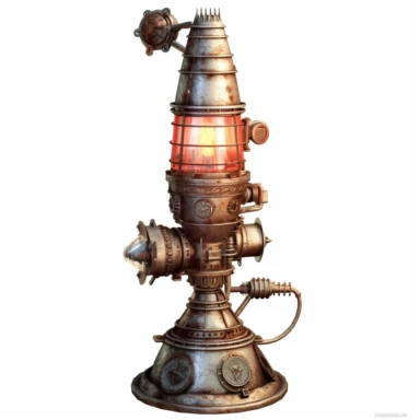 steampunk rocket lamp clipart 8k