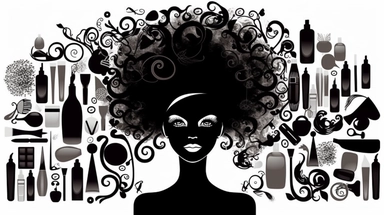 Clip Art for Black Hairdresser Beauty Salon, 2D, Vector, Flat separated on white background