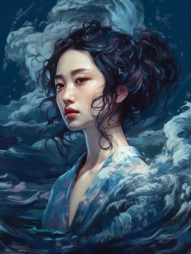 'monstro 2' adfree downloadartwork free art, anime and cliparts, in the style of naturalistic ocean waves, dark white and light blue, realistic hyper-detailed portraits, song dynasty, charming anime characters, romantic riverscapes, multi-layered compositions