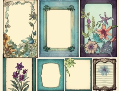 blank ephemera paper page with ornate border illustrations vintage ocean coastal elements pencil sketch , greeting card design, old botanical books style drawing, vintage, distressed textures, muted colors, craft paper texture, handwriting lines in background, pen and ink on paper with watercolor washes Watercolor, vector, white background, rice paper texture, clipart, flat illustration, outlined , Vector, 4K, Art station, digital print, highly detailed clean, detailed illustration, 3D vector ar