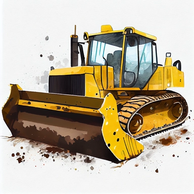Bulldozer illustration, Watercolor clipart, extremely detailed, illustration, digital art,