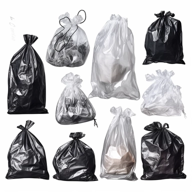 clipart Trash bags and ziplock bags, Photo realistic, white background