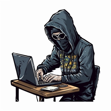 clipart hacker hacking a PC over the network