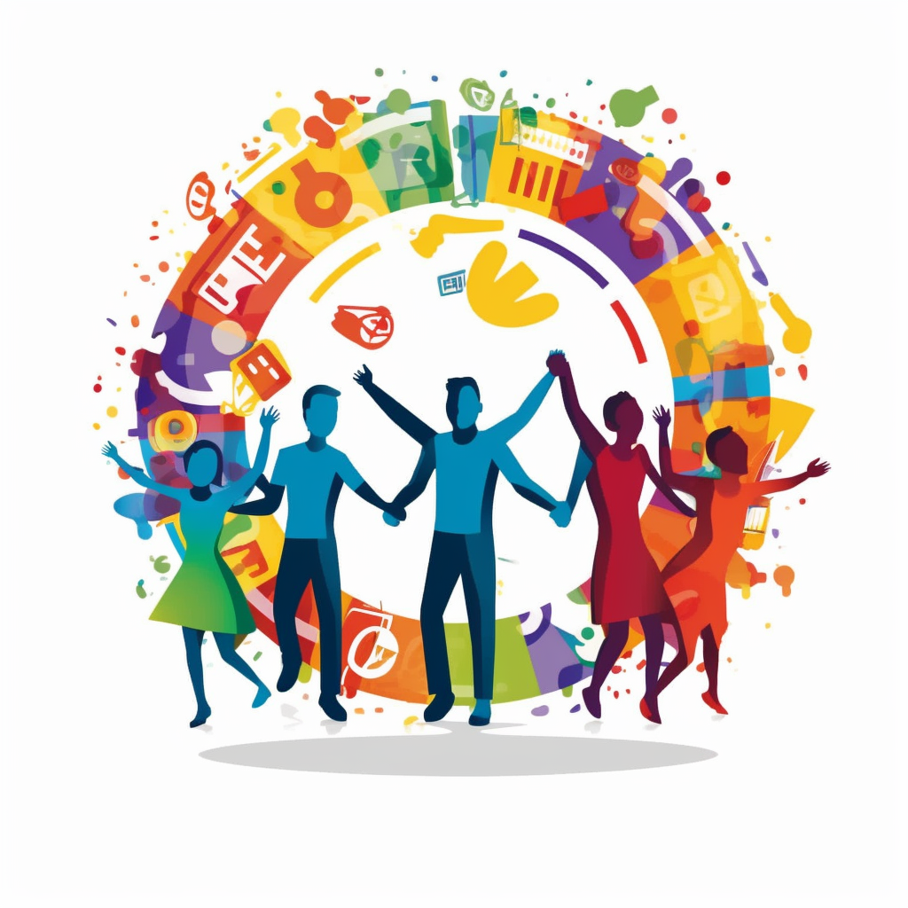 happy friends clipart