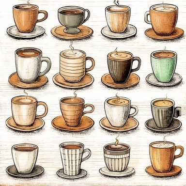 coffee cup and mug Clipart - 13 High Quality JPGs - Digital Download - Card Making, Mixed Media, Digital Paper Craft