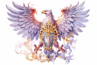 watercolor byzantine empire double-headed eagle symbol clipart, hd, on white background, spaced out