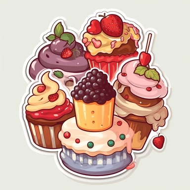 one sweet food cartoon clipart sticker