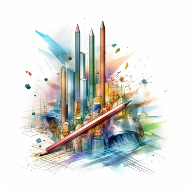 business data in the style of digital airbrushing, realistic yet stylized, digitally enhanced, clipart, 32k uhd, white background