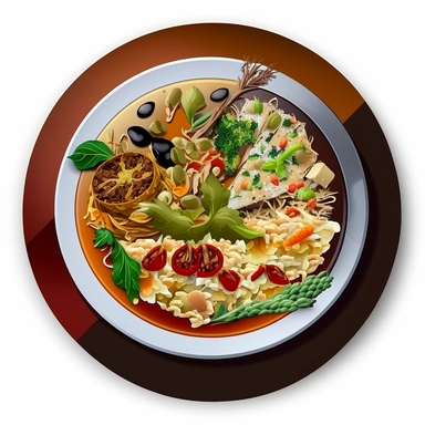 exotic plate of food dinner icon clipart