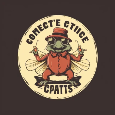 vintage logo pest control company, clipart, funny, nice