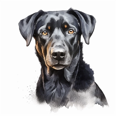 Isolated images, illustrations on a white background, realistic black dog, Clipart, watercolor, realistic, isolated, full building, highly detailed, hdr, 32K, photo expert quality, watercolor realistic, hyperrealistic and highly detailed, isolated on a white background