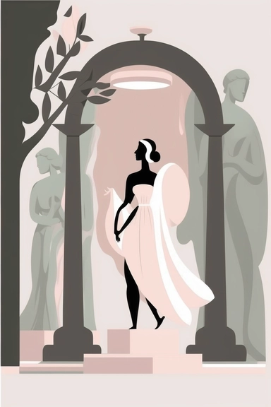 <https://s.mj.run/VafKh_OyowI> Mary Blair style, minimalistic nordic style single clipart, single black greek statue, minimalistic pastel pink color palette,