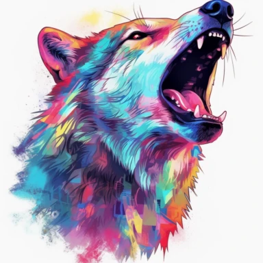 vivid Howling Wolf clipart 8k