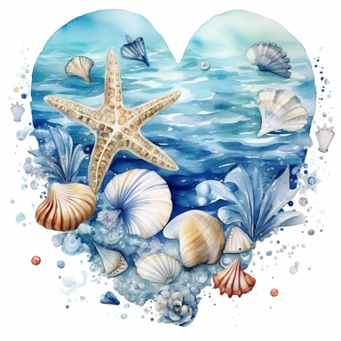 beach heart cliparts