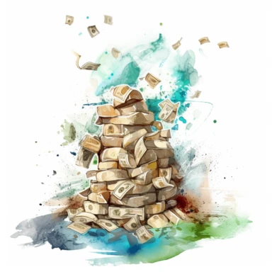 making money online watercolor clipart