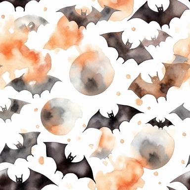 Halloween bat, watercolor clip art, grunge colors, white space, uniform organization, 8k