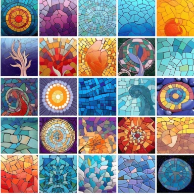 Artistic Mosaic Studio is an Etsy store specializing in the creation of vibrant and diverse clipart digital products. They offer a wide range of artistic elements, from intricate patterns to unique illustrations, catering to various creative projects. Your task is to design a captivating and memorable logo that represents the essence of Artistic Mosaic Studio's creative spirit. Incorporate elements that evoke the idea of art, mosaics, and digital products, while ensuring the logo reflects the st