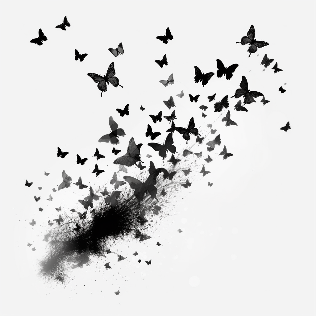 butterfly cliparts black