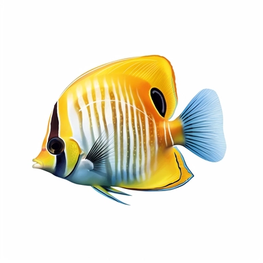 clipart butterflyfish , college art, white background