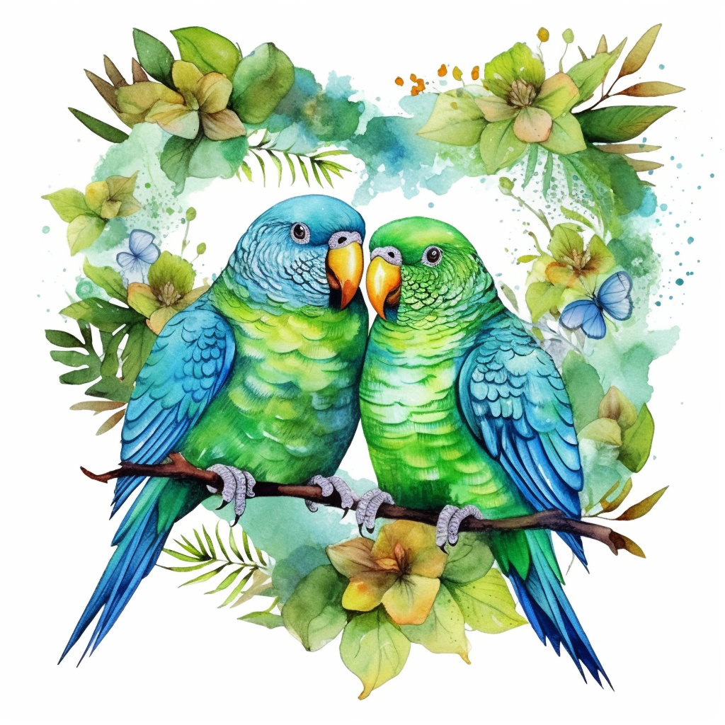 green parrot cliparts
