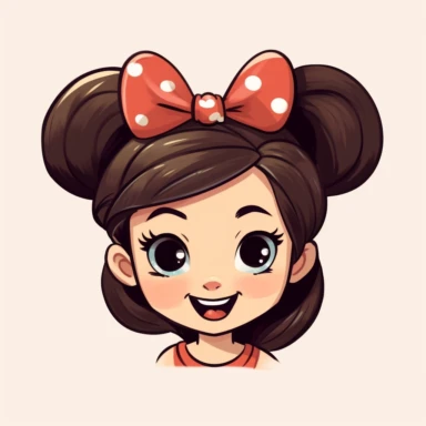 cute girl wearing mickey mouse ears clipart