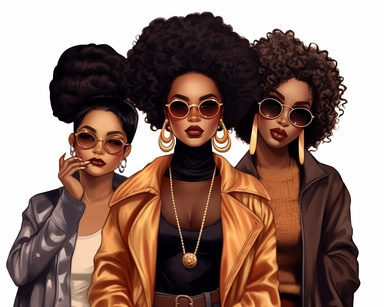3 girls per grid, Black Girl Magic, Beautiful braided hair styles, Fashion Nova Themed Clipart, Black Girls Magic Clipart, Black Women Clipart, Black Girls PNG, Black Girl Sticker/Planner/Journal/Print Lady boss clipart, Boss Fashion clipart, Fashion Girl Clipart, Boss Girl clipart, Fashion Illustration, Afro lady clipart