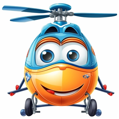 clipart helicopter smiling with eyes cartoon on white background