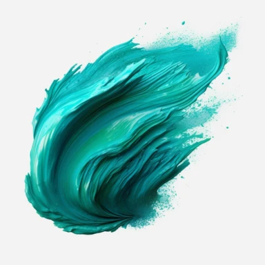 brush stroke, turquoise oil paint, clipart, transparent background