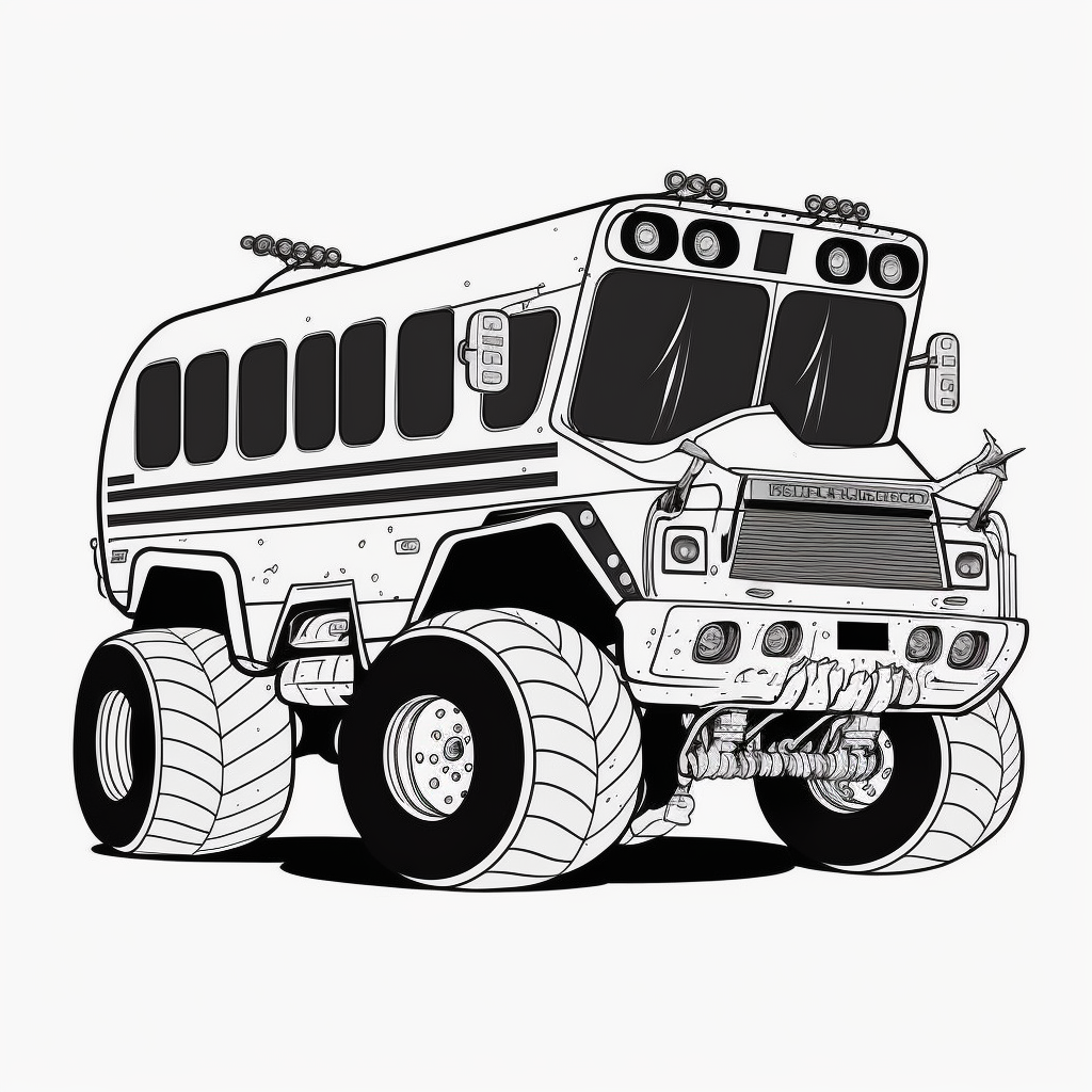 bus clipart black and white