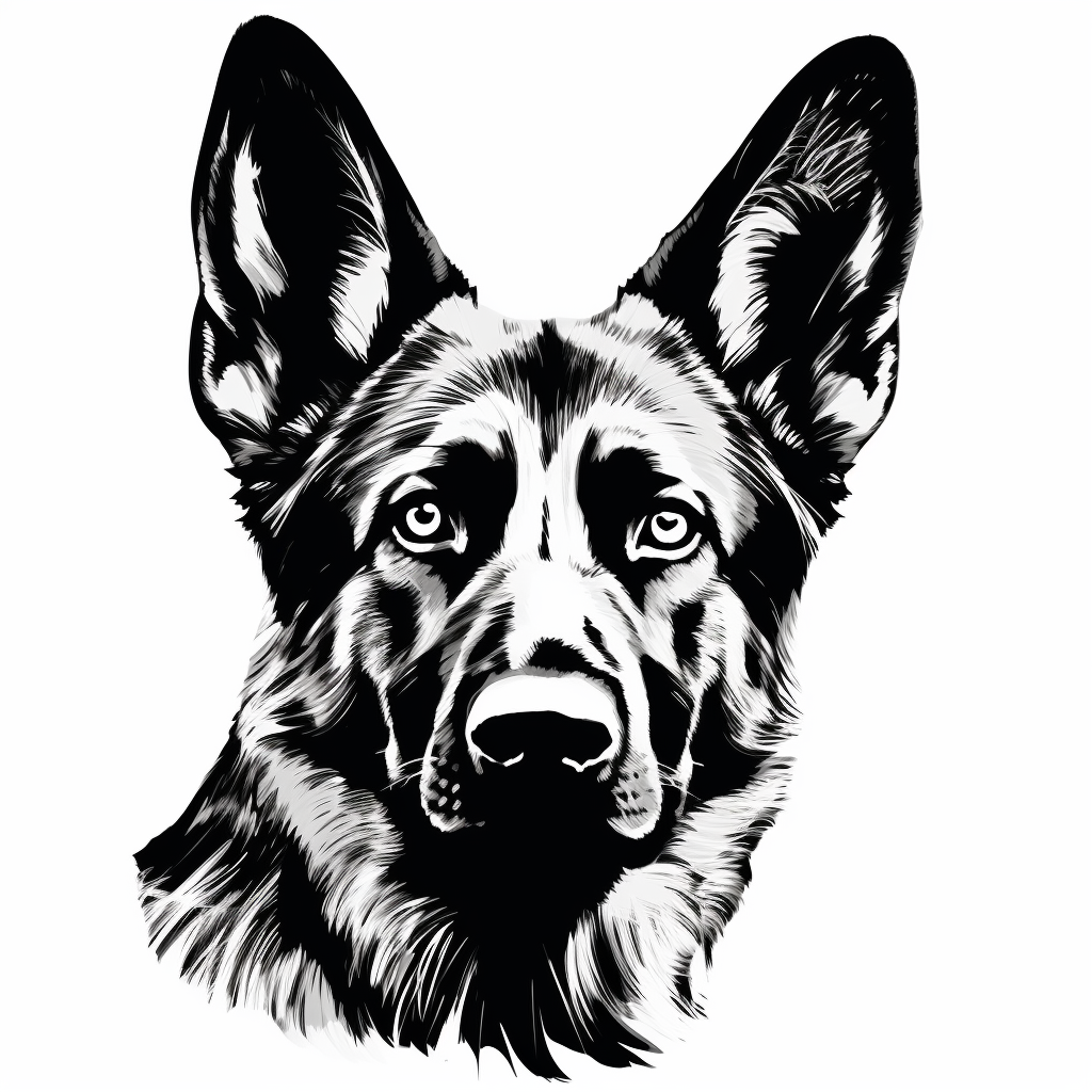 dog black and white clipart