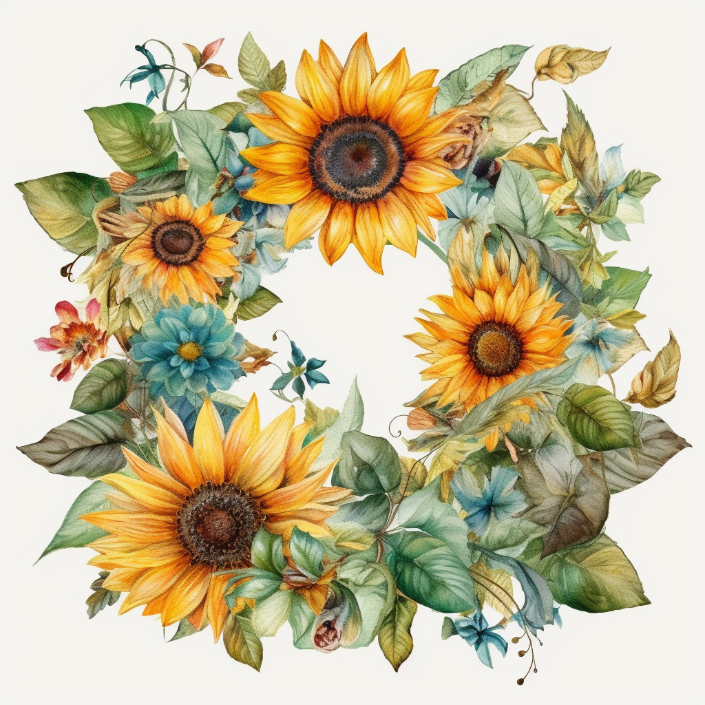 leaves circle cliparts