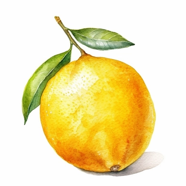 watercolor lemon clipart, bright colors, hyper realism
