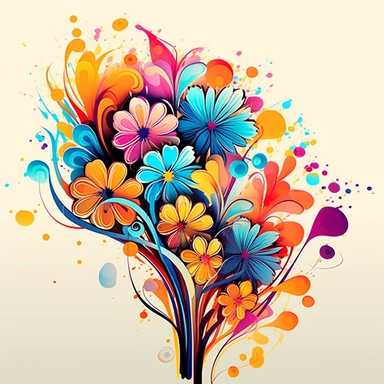 abstract flowers clip art