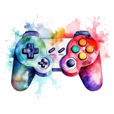 watercolor oldschool nintendo controller clipart
