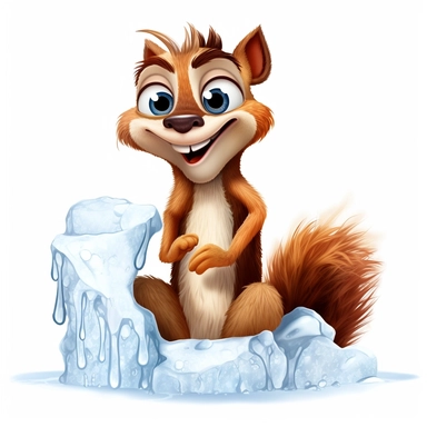 Ice Age clipart. White background.