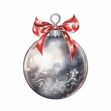 watercolor style, elegant christmas, clipart, isolated on white background, 4K