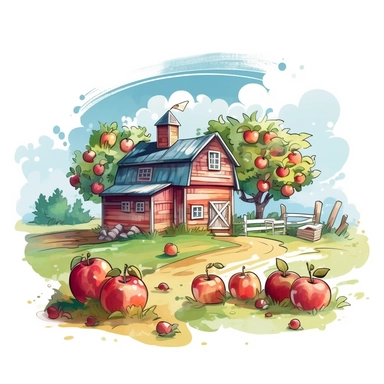 apple tree farm clipart