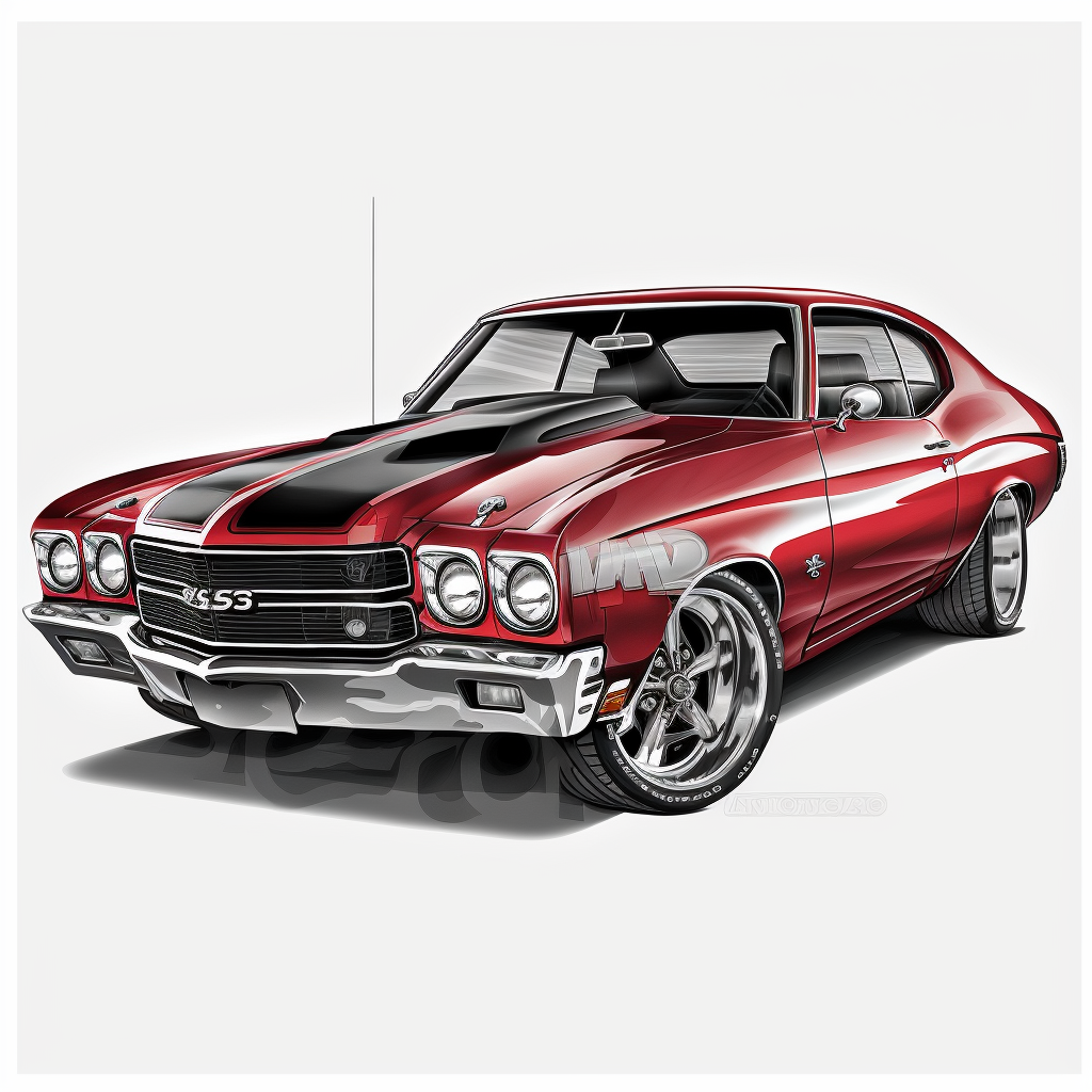 high definition clipart drawing of a 1970 chevrolet chevelle muscle car ...