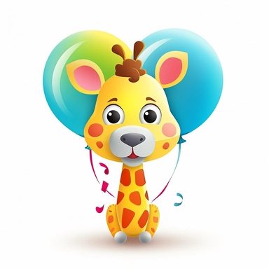 single animal balloon clipart, islolated on white background