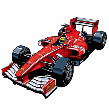 white background only, clipart of a formula 1 racecar, detailed and vibrant.--no words, no text