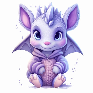 a shy baby dragon in hoody Clipart, covered in hearts, Nursery summer Clipart, Easter Clipart, Crafting Digital Paper, purple and blue backlight Mother’s Day, white background
