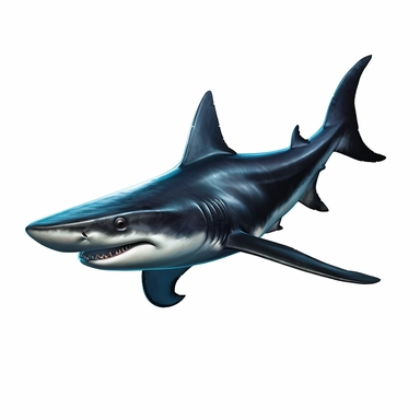 a single clipart image png graphic of a Hyper Realistic Aquatic Vibrant Hammerhead Black Shark Clipart Ocean Animals, Sea Life, Hammerhead Shark