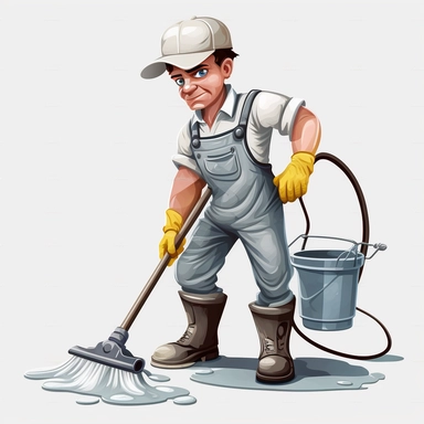 cleaner, clipart, very detailed, high resolution, white background