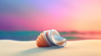 3d abstract summer nature beach object clipart with Gradient Color Overlay Background, minimal, soft color, artistic, high resolution, 8K, Canon 5d Mark IV 35mm IS F1.4 lens,